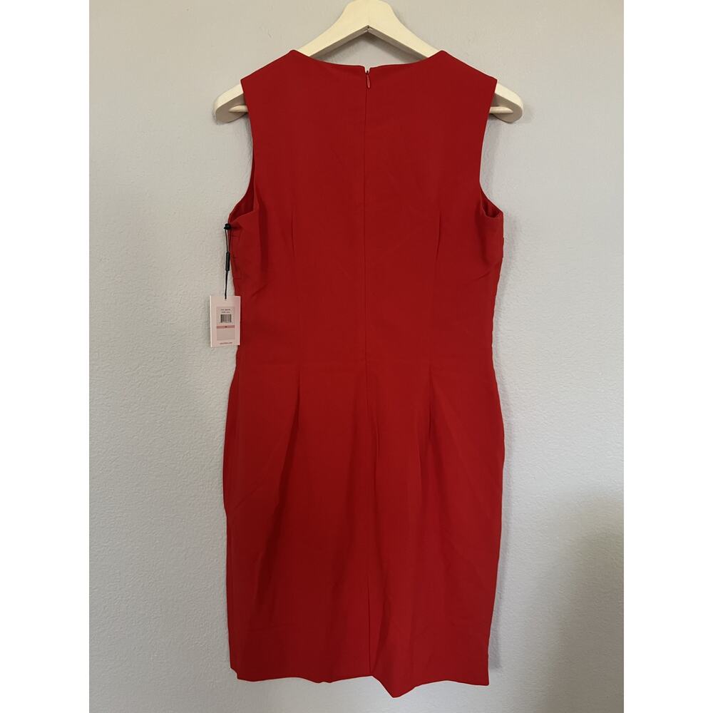 Calvin Klein Dress Red Sheath Style Size 10 NWT - Picture 2 of 5